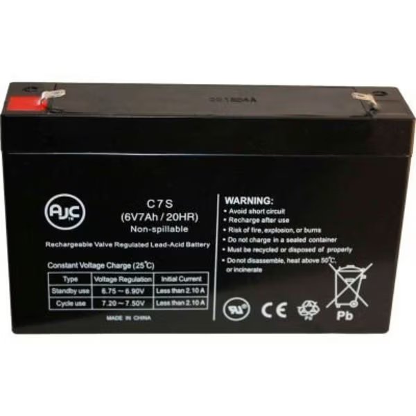 UPS Battery, Compatible with APC SmartUPS 750VA USB SUA750RM2U UPS Battery, 6V DC, 7 Ah, Battery Clerk, Mfr#: APC-SMARTUPS 750VA USB SUA750RM2U